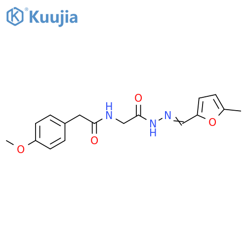 2-(4-methoxyphenyl)-N-({N'-(1E)-(5-methylfuran-2-yl)methylidenehydrazinecarbonyl}methyl)acetamide structure