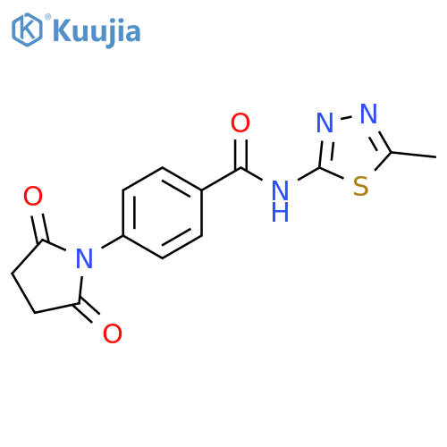 4-(2,5-dioxopyrrolidin-1-yl)-N-(5-methyl-1,3,4-thiadiazol-2-yl)benzamide structure