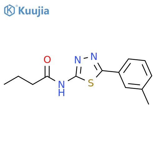 N-[5-(3-methylphenyl)-1,3,4-thiadiazol-2-yl]butanamide structure