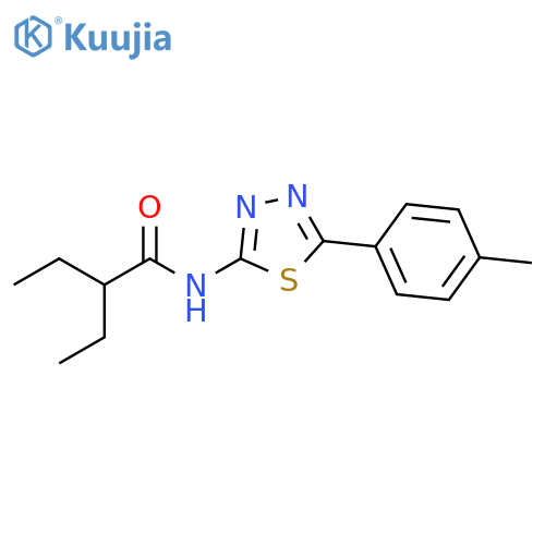 2-ethyl-N-[5-(4-methylphenyl)-1,3,4-thiadiazol-2-yl]butanamide structure