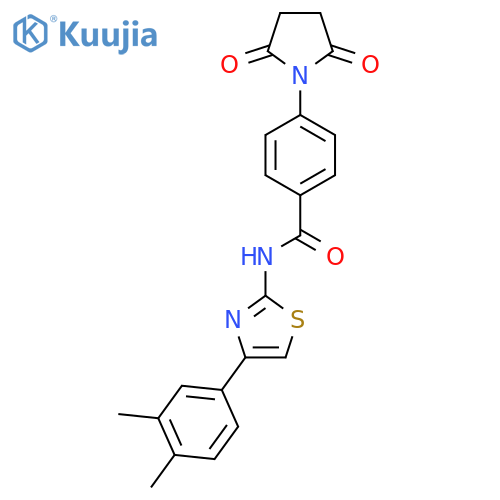 N-4-(3,4-dimethylphenyl)-1,3-thiazol-2-yl-4-(2,5-dioxopyrrolidin-1-yl)benzamide structure