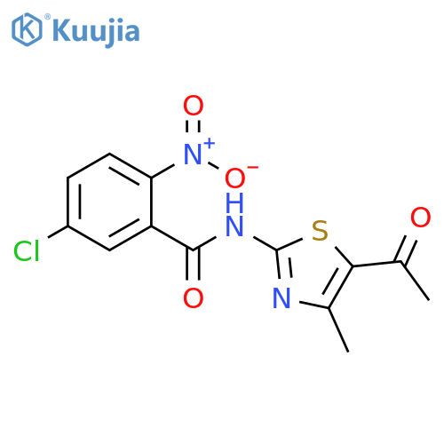 N-(5-acetyl-4-methyl-1,3-thiazol-2-yl)-5-chloro-2-nitrobenzamide structure
