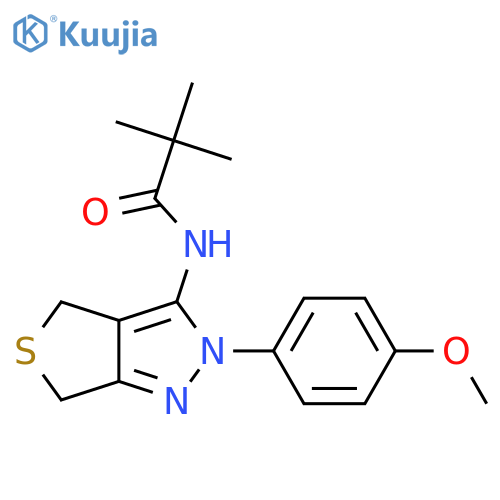 N-2-(4-methoxyphenyl)-2H,4H,6H-thieno3,4-cpyrazol-3-yl-2,2-dimethylpropanamide structure