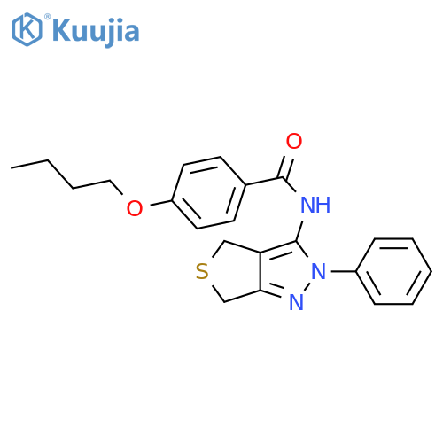 4-butoxy-N-{2-phenyl-2H,4H,6H-thieno3,4-cpyrazol-3-yl}benzamide structure