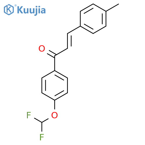 (2E)-1-[4-(difluoromethoxy)phenyl]-3-(4-methylphenyl)prop-2-en-1-one structure