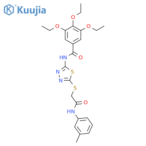 3,4,5-triethoxy-N-5-({(3-methylphenyl)carbamoylmethyl}sulfanyl)-1,3,4-thiadiazol-2-ylbenzamide structure