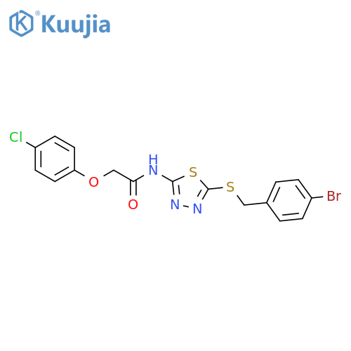 N-(5-{[(4-bromophenyl)methyl]sulfanyl}-1,3,4-thiadiazol-2-yl)-2-(4-chlorophenoxy)acetamide structure