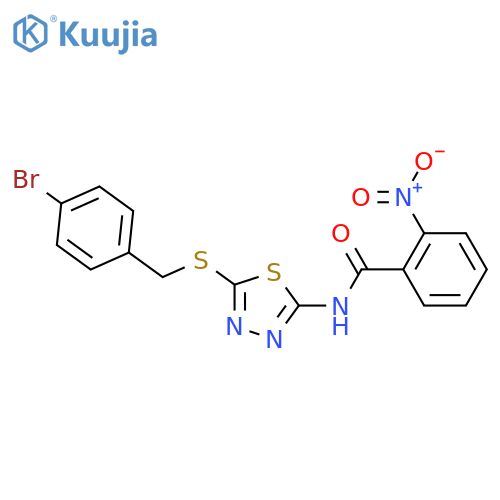 N-(5-{(4-bromophenyl)methylsulfanyl}-1,3,4-thiadiazol-2-yl)-2-nitrobenzamide structure