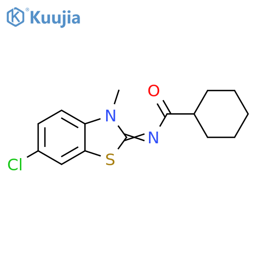 N-(2Z)-6-chloro-3-methyl-2,3-dihydro-1,3-benzothiazol-2-ylidenecyclohexanecarboxamide structure