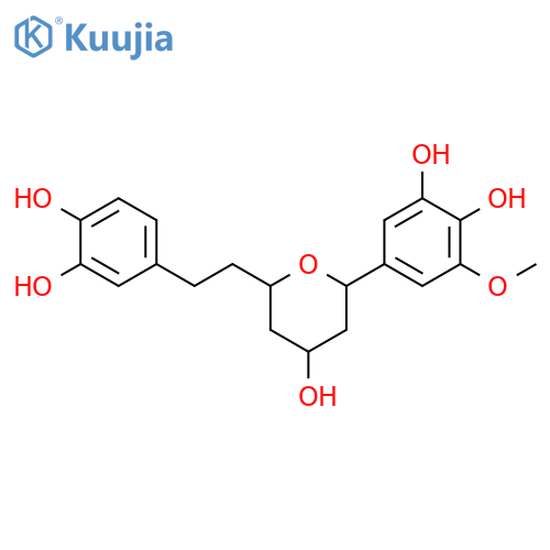 1,2-Benzenediol,5-[6-[2-(3,4-dihydroxyphenyl)ethyl]tetrahydro-4-hydroxy-2H-pyran-2-yl]-3-methoxy- structure
