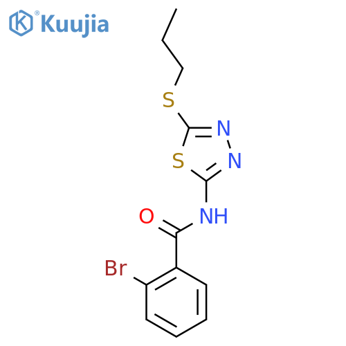 2-bromo-N-5-(propylsulfanyl)-1,3,4-thiadiazol-2-ylbenzamide structure