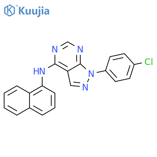 1-(4-chlorophenyl)-N-(naphthalen-1-yl)-1H-pyrazolo3,4-dpyrimidin-4-amine structure