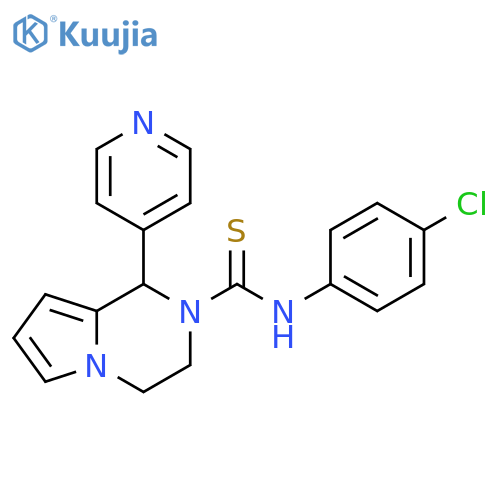 N-(4-chlorophenyl)-1-(pyridin-4-yl)-1H,2H,3H,4H-pyrrolo[1,2-a]pyrazine-2-carbothioamide structure