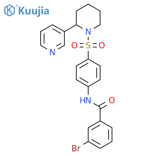 3-bromo-N-(4-{[2-(pyridin-3-yl)piperidin-1-yl]sulfonyl}phenyl)benzamide structure