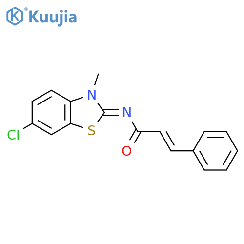 (2E)-N-(2Z)-6-chloro-3-methyl-2,3-dihydro-1,3-benzothiazol-2-ylidene-3-phenylprop-2-enamide structure
