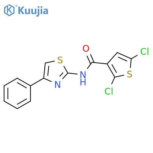 2,5-dichloro-N-(4-phenyl-1,3-thiazol-2-yl)thiophene-3-carboxamide structure