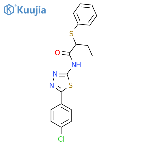 N-[5-(4-chlorophenyl)-1,3,4-thiadiazol-2-yl]-2-(phenylsulfanyl)butanamide structure