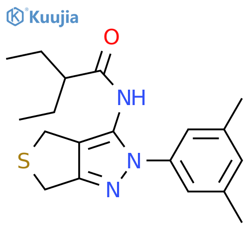 N-2-(3,5-dimethylphenyl)-2H,4H,6H-thieno3,4-cpyrazol-3-yl-2-ethylbutanamide structure