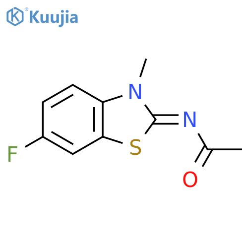 N-(2E)-6-fluoro-3-methyl-2,3-dihydro-1,3-benzothiazol-2-ylideneacetamide structure