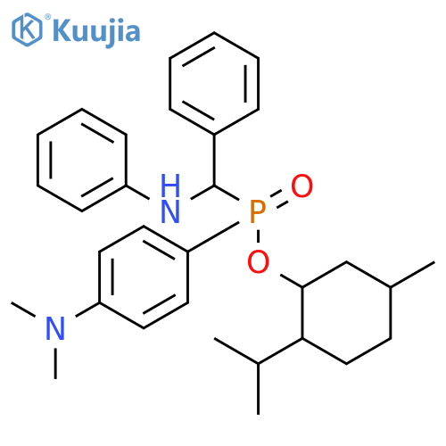 5-methyl-2-(propan-2-yl)cyclohexyl 4-(dimethylamino)phenylphenyl(phenylamino)methylphosphinate structure