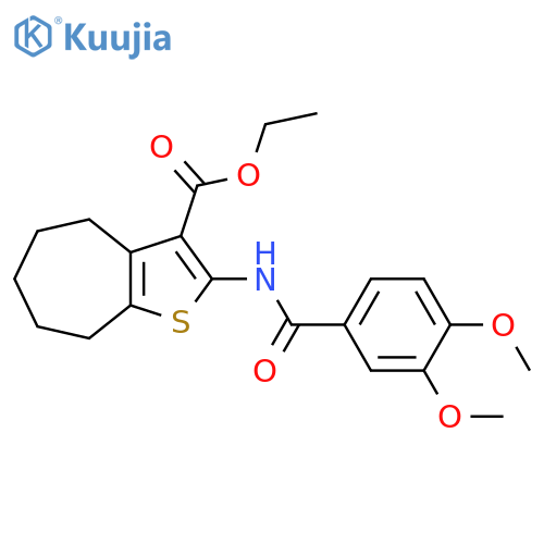 ethyl 2-(3,4-dimethoxybenzamido)-4H,5H,6H,7H,8H-cycloheptabthiophene-3-carboxylate structure