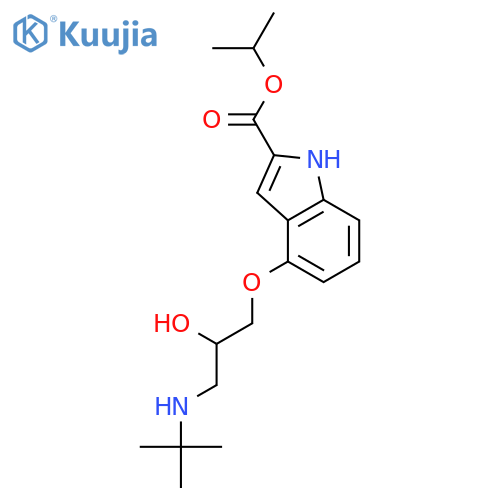 1H-Indole-2-carboxylicacid, 4-[3-[(1,1-dimethylethyl)amino]-2-hydroxypropoxy]-, 1-methylethyl ester structure