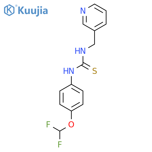 1-4-(difluoromethoxy)phenyl-3-(pyridin-3-yl)methylthiourea structure