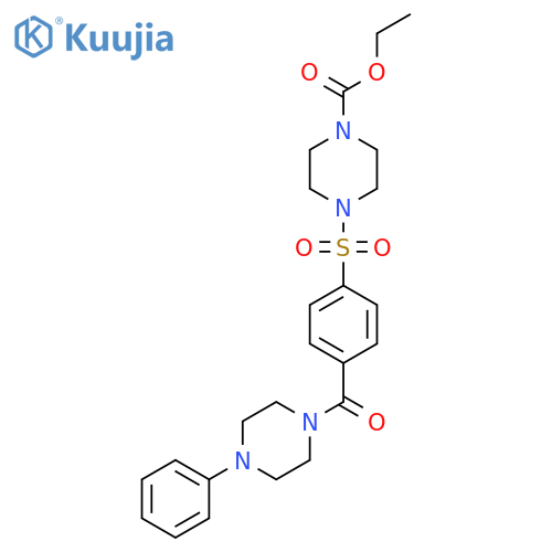 ethyl 4-4-(4-phenylpiperazine-1-carbonyl)benzenesulfonylpiperazine-1-carboxylate structure