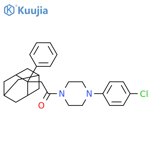 1-[4-(4-chlorophenyl)piperazin-1-yl]-2-(2-phenyladamantan-2-yl)ethan-1-one structure