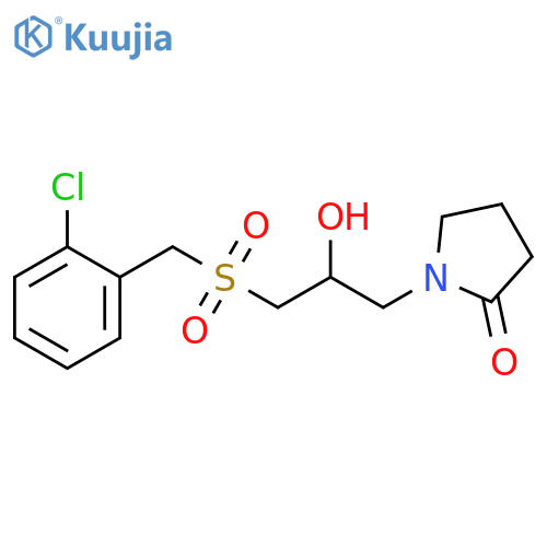 1-{3-[(2-chlorophenyl)methanesulfonyl]-2-hydroxypropyl}pyrrolidin-2-one structure