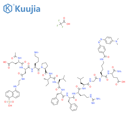 AC-GLU-ASP(EDANS)-LYS-PRO-ILE-LEU-PHE-PHE-ARG-LEU-GLY-LYS(DABCYL)-GLU-NH2 structure