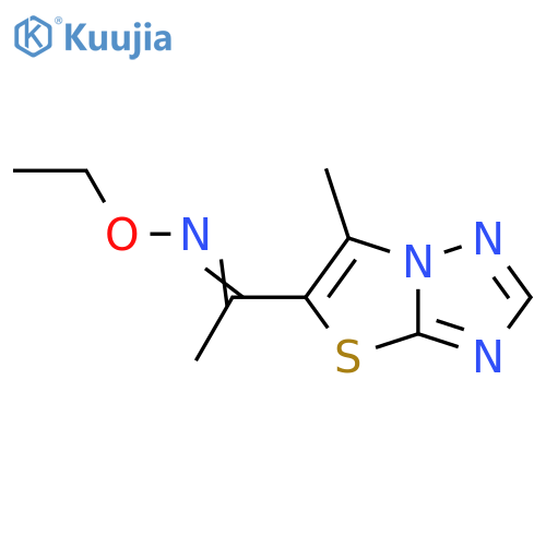 (E)-ethoxy(1-{6-methyl-[1,2,4]triazolo[3,2-b][1,3]thiazol-5-yl}ethylidene)amine structure