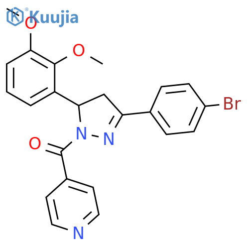 4-3-(4-bromophenyl)-5-(2,3-dimethoxyphenyl)-4,5-dihydro-1H-pyrazole-1-carbonylpyridine structure