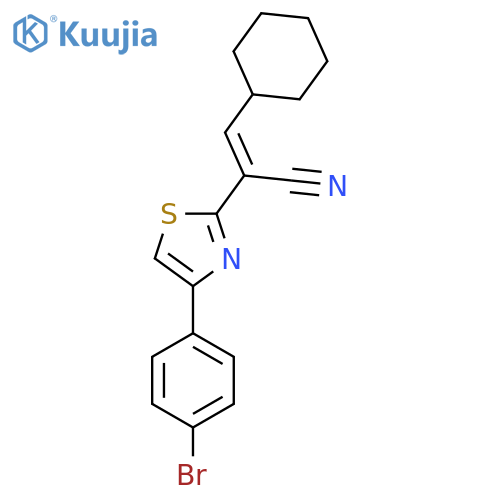 (2E)-2-[4-(4-bromophenyl)-1,3-thiazol-2-yl]-3-cyclohexylprop-2-enenitrile structure