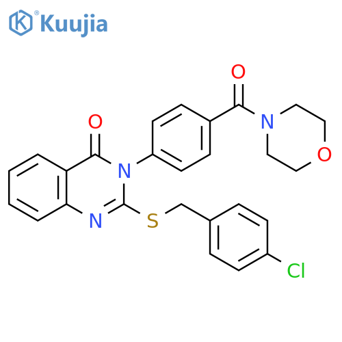 2-{[(4-chlorophenyl)methyl]sulfanyl}-3-[4-(morpholine-4-carbonyl)phenyl]-3,4-dihydroquinazolin-4-one structure