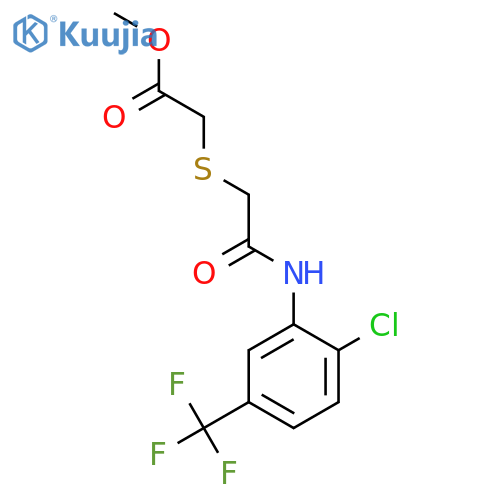 methyl 2-({2-chloro-5-(trifluoromethyl)phenylcarbamoyl}methyl)sulfanylacetate structure