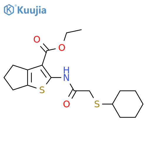 ethyl 2-2-(cyclohexylsulfanyl)acetamido-4H,5H,6H-cyclopentabthiophene-3-carboxylate structure