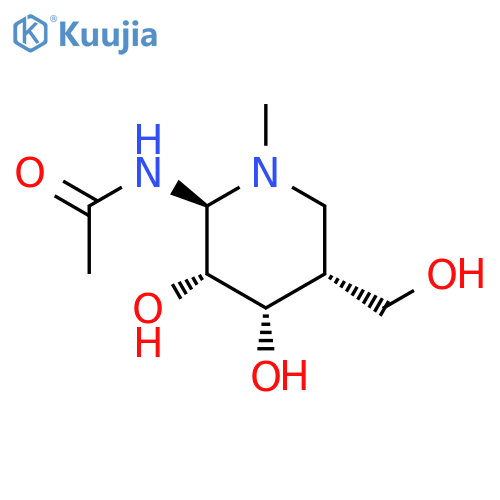 Acetamide,N-[(2S,3R,4S,5R)-3,4-dihydroxy-5-(hydroxymethyl)-1-methyl-2-piperidinyl]- structure