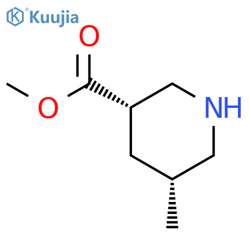3-Piperidinecarboxylicacid, 5-methyl-, methyl ester, (3S,5R)- structure