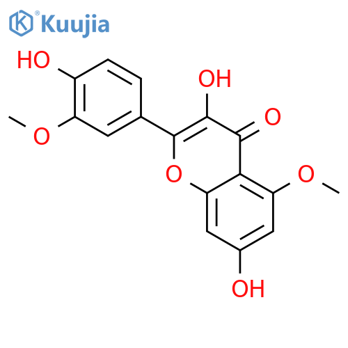 3,7-dihydroxy-2-(4-hydroxy-3-methoxy-phenyl)-5-methoxy-chromen-4-one structure