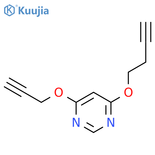 Pyrimidine, 4-(3-butynyloxy)-6-(2-propynyloxy)- (9CI) structure