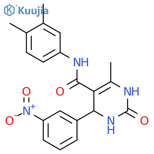 N-(3,4-dimethylphenyl)-6-methyl-4-(3-nitrophenyl)-2-oxo-1,2,3,4-tetrahydropyrimidine-5-carboxamide structure