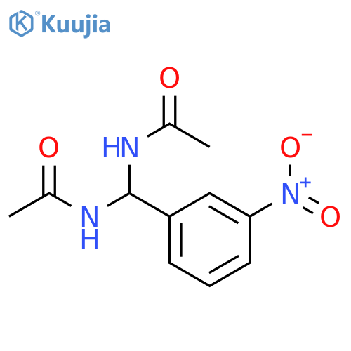 N,N'-((3-Nitrophenyl)methylene)bis(acetamide) structure
