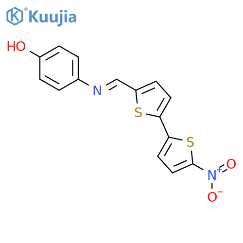 Phenol, 4-[[(5'-nitro[2,2'-bithiophen]-5-yl)methylene]amino]- structure