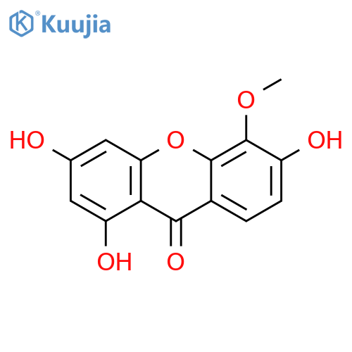 1,3,6-trihydroxy-5-methoxy-xanthen-9-one structure