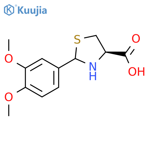 (2R)-2-(3,4-Dimethoxyphenyl)thiazolidine-4-carboxylic acid structure
