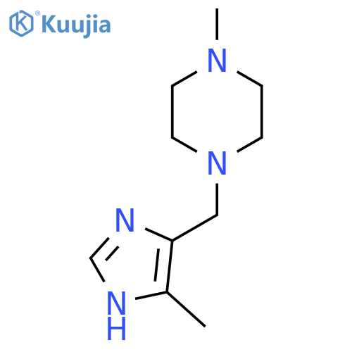 1-methyl-4-[(5-methyl-1H-imidazol-4-yl)methyl]piperazine structure