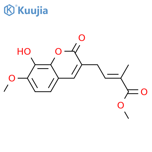 4-(7,8-Dihydroxy-2-oxo-2H-1-benzopyran-3-yl)-2-methyl-2-butenoic acid; (E)-form, 7-Me ether, Me ester structure