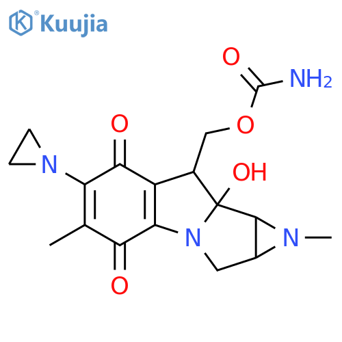Azirino[2',3':3,4]pyrrolo[1,2-a]indole-4,7-dione, 8-[[(aminocarbonyl)oxy]methyl]-6-(1-aziridinyl)-1,1a,2,8,8a,8b-hexahydro-8a-hydroxy-1,5-dimethyl-, [1aS-(1aα,8β,8aα,8bα)]- (9CI) structure