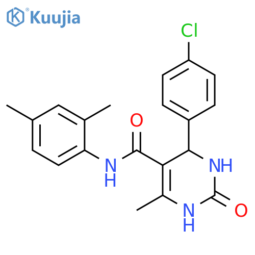 4-(4-chlorophenyl)-N-(2,4-dimethylphenyl)-6-methyl-2-oxo-1,2,3,4-tetrahydropyrimidine-5-carboxamide structure
